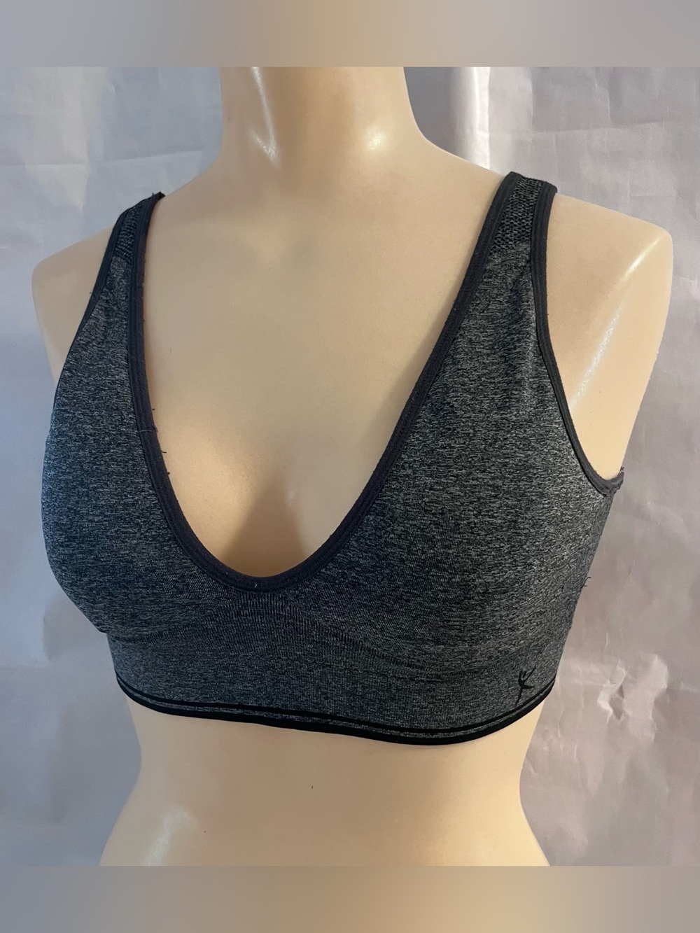 Danskin Now Seamless Heather Gray Sports Bra Bralette Size L Large